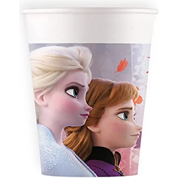 Procos 10210595 - Partyset XXL Disney Frozen 2, 45-teiliges Set, 8 Teller, 8 Becher, 20 Servietten, 1 Tischdecke, 6 Partytüten, 1 Wimpelkette, 1 Banner, Einweggeschirr, Partygeschirr, Tischdekoration – Bild 3