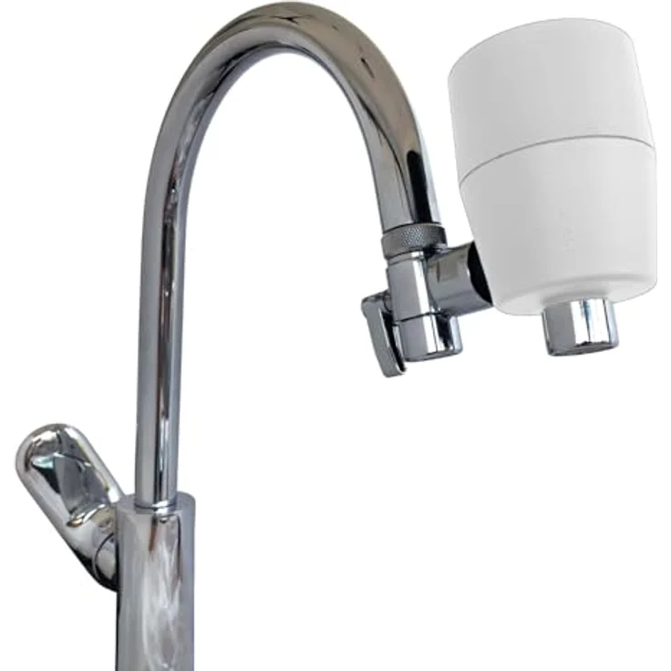 rivaALVA-S Viva Wasserhahnfilter, weiß, mit biologisch abbaubarem Gehäuse und Blockaktivkohle, filtert Schwermetalle, Medikamente, Chlor und mehr – Bild 1