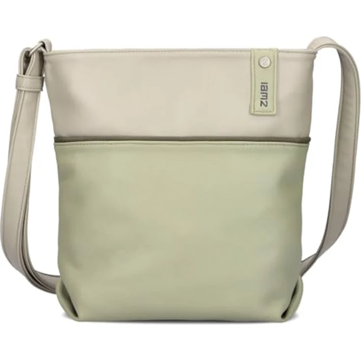 Zwei Beuteltasche Jana J10, geräumige Umhängetasche aus Kunstleder mit herausnehmbarem Etui, Grün, 29 x 8 x 27 cm – Bild 3