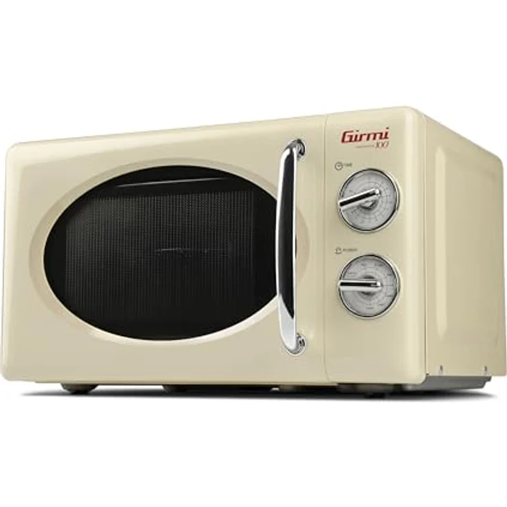 Girmi FM2105 Mikrowelle im Vintage-Design, Standgerät, 20 Liter Garraum, 700 + 800 Watt, Creme – Bild 2
