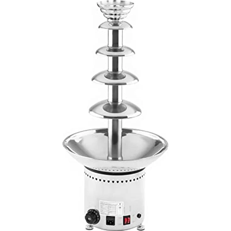 Royal Catering RCCF-65W4 Schokobrunnen Edelstahl Schokofondue Schokoladenbrunnen (6, kg, 5 Etagen, 250 W) – Bild 2