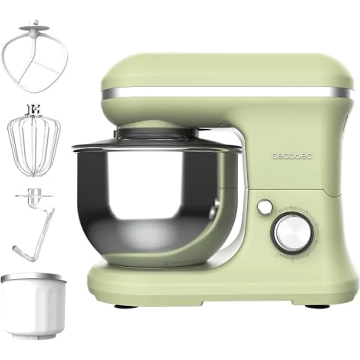 Cecotec Rühr- und Knetmaschine Cecomixer Merengue 5L 1200 Ice-Cream Grün. 1200 W, 5-Liter-Schüssel aus Edelstahl und Zubehör zum Schlagen und Kneten, inklusive Funktion zum Eiscreme machen – Bild 2