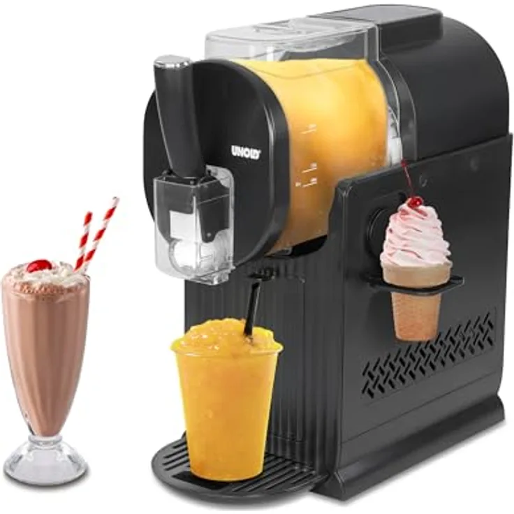 Unold Sofia 2in1 Slush- & Softeismaschine, 2L Kapazität, Kompressor mit 5 Programmen für Slushies, Softeis, Milchshakes und Cocktails, inklusive Reinigungsset