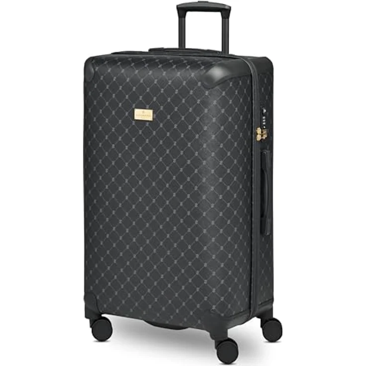 Lazarotti großer Ckeck-in Koffer | XL Trolley 50 x 32 x 79 cm | leichtes hybrides Material mit Logo Druck & Eckenschutz | 4 Doppelrollen & TSA-Schloss für Damen & Herren (Palermo) – Bild 1