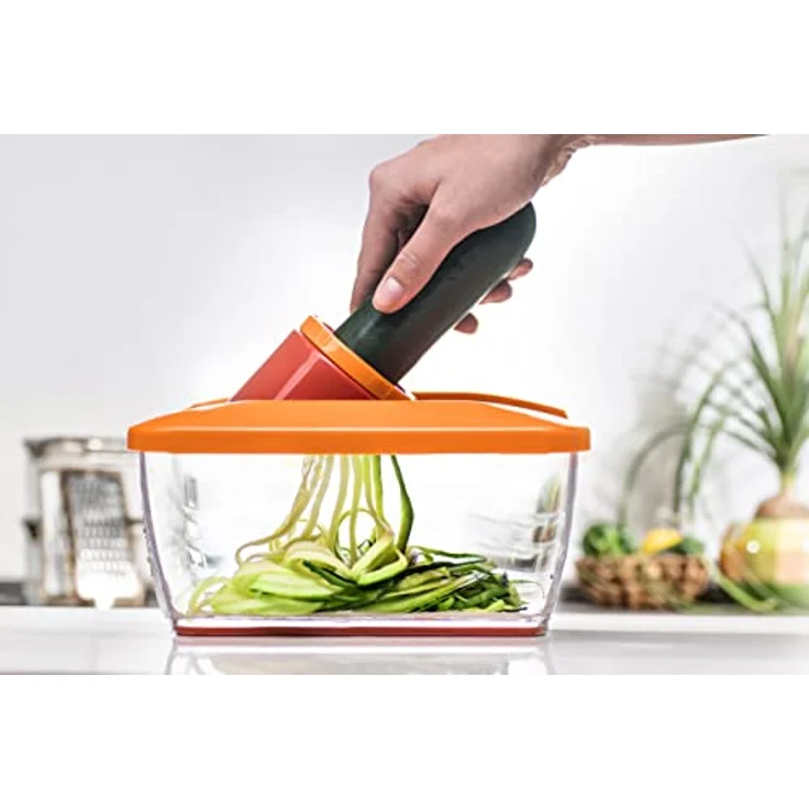 Genius Nicer Dicer Chef S Zubehör-Set, 5-tlg mit XXL-Messereinsatz und Spiraleinsatz für perfekte Gemüsespaghetti – Bild 3