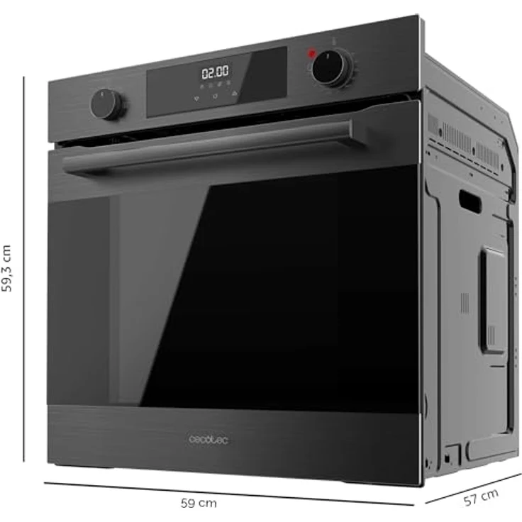 Cecotec Bolero Hexa M226000 Multifunktionsofen, integrierbar, 60 cm, 72 l, A-Energieeffizienz, 7 Funktionen, Grillmodus, Steam EasyClean, 2800 W, Matt A – Bild 2