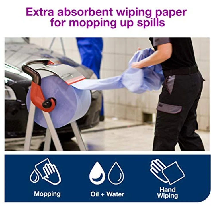 TORK 128407 Reinigungstücher, 3-lagige, blaue Papierwischtücher für schwere Reinigungsaufgaben – Bild 5
