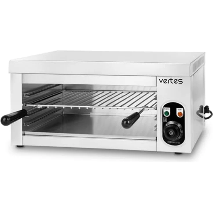 VERTES Salamander Grill, Gastronomie Ofen mit Edelstahlgehäuse, regelbar 50-300°C, 2000 Watt, höhenverstellbar, zum Überbacken, Gratinieren und Warmhalten – Bild 1