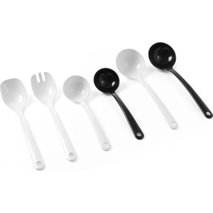 HENDI Salatbesteck Melamine, weiß, mit flachem Griff und Aufhängeloch – Bild 2