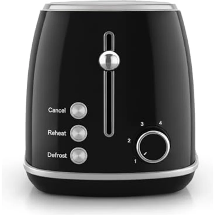 SWEISS Vintage Toaster GRS9, 2 Schlitze, 6 Leistungsstufen, Auftauen, speziell für Baguettes, 850 W, Schwarz – Bild 4