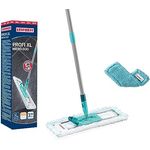 Leifheit Bodenwischer Profi XL mit 2 Wischbezügen, 1x Mikrofaser Bezug für alle glatten Böden & 1x elektrostatisches Staubtuch, Stahlstiel 146cm, Wischbreite 42cm, Mopp in umweltfreundlichem Karton