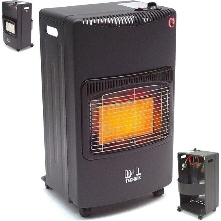 Apex Gasofen ECO 4200 W Gasheizung 57505, 3 Heizstufen, 4200W, piezoelektrische Zündung, schwarz