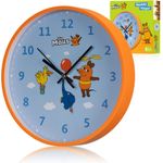 Die Maus DieMaus Kinder-Wanduhr mit leisem Quarz-Uhrwerk, 25 cm Durchmesser, für Kinder ab 6 Jahren