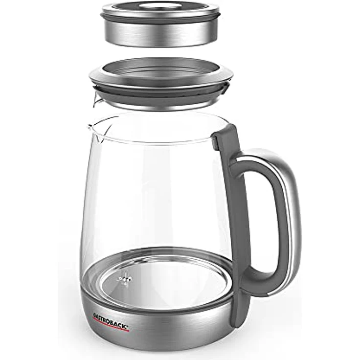 GASTROBACK 42440 Design Automat Advanced Plus, Automatischer Tee? und Wasserkocher (2 in 1), 24-Stunden-Einschalt-Timer, Edelstahl-Teefilter, 1,5 Liter Glasbehälter, 2.000 Watt, Glas, silber – Bild 2