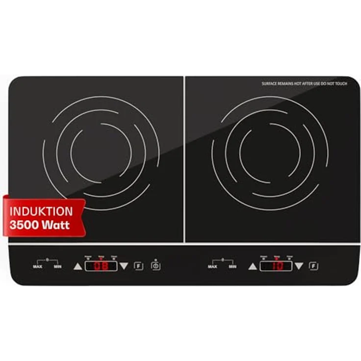 Klarstein Elektro Kochplatte Induktion, Induktionskochfeld mit 2 Platten Mobil, 3500W Induktions-Kochplatte für Camping & Zuhause, 2er Induktionsplatte Tragbar, Moderne Doppel Inductions-Kochplatte – Bild 1