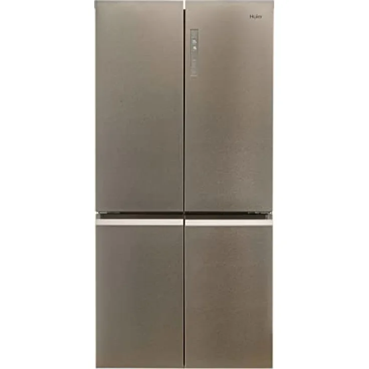 Haier HCR5919FOPG Side-by-Side-Kühlschrank, freistehend, silber, NoFrost, Breite 90.5 cm, Energieklasse F