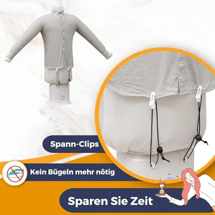 Sommertal Bügelpuppe Gentleman – Hemdenbügler & Bügelmaschine für Hemden, Blusen, T-Shirts, Hosen – Bügelautomat mit 2-in-1 Bügeln & Trocknen Funktionen – effiziente Bügelhilfe – Bild 2