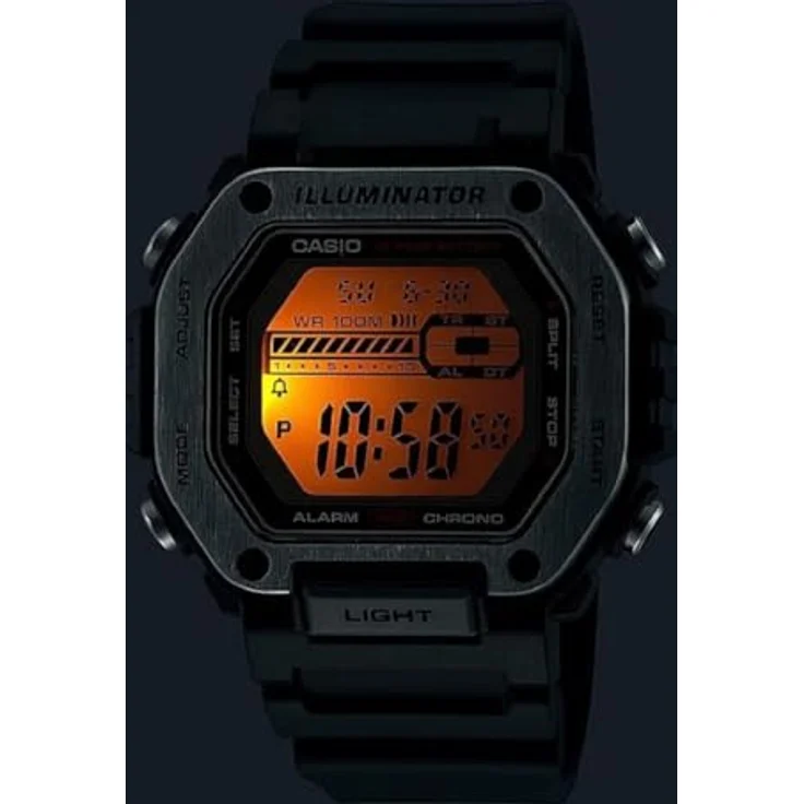 CASIO TIMELESS COLLECTION Chronograph MWD-110HB-1BVEF, Herrenuhr mit digitalem Display, automatischer Kalender, Schwarz – Bild 5