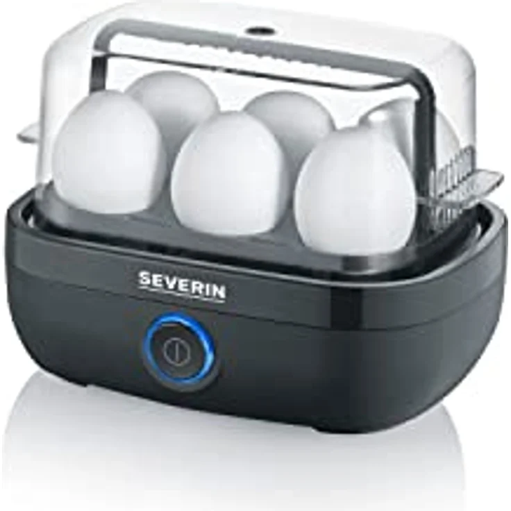 Severin EK 3165 Eierkocher, 420W, für 6 Eier, transparenter Deckel, Kunststoff, schwarz – Bild 4