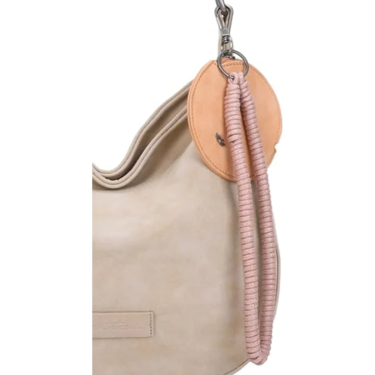 Fritzi aus Preußen Fritzi Hobo Vintage Schultertasche, 33 cm, geräumig mit Reißverschluss- und Handyfach, Beige – Bild 7