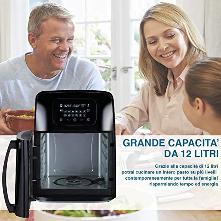Bakaji 2832412 Heißluft-Fritteuse Airfryer, LED-Display, 12 Programme, Temperatureinstellung, Leistung 1800 W, 12 l – Bild 8