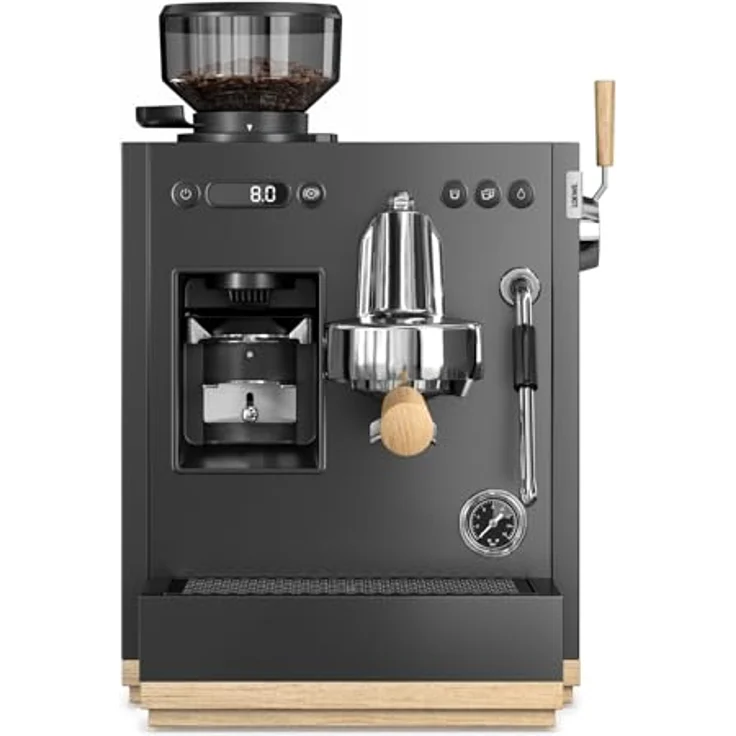 Loewe aura.pure, Espressomaschine mit Milchaufschäumer und Mahlwerk, 15-Bar-Extraktionsdruck, pre-Infusion, Thermo-Technologie, schwarz – Bild 1