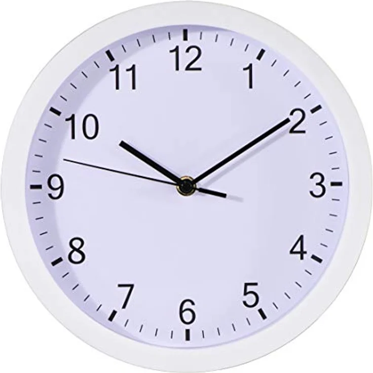 Hama große Wanduhr ohne Ticken (lautlose Uhr inkl. Batterie, Quarzuhr mit Stunden- und Minuten- und Sekundenzeiger, moderne Uhr für Wohnzimmer, Küche oder Kinderzimmer Ø 25 cm, 4 cm Tiefe) weiß – Bild 1