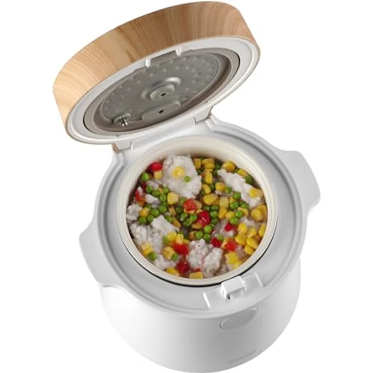 Concept RE3030 Multifunktionaler Reiskocher 1,5 l | 9 Programme | LED-Touch-Display - Integrierte Warmhalte- und Timerfunktion | Gesundes Dämpfen | Weiß mit Holzimitation – Bild 5