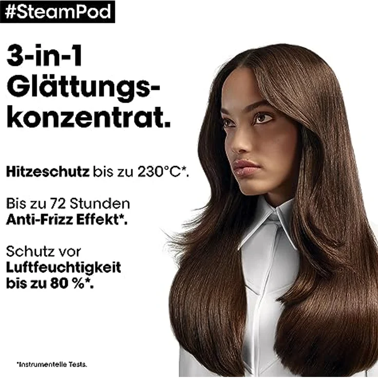 L'Oréal Professionnel SteamPod Glättungskonzentrat für alle Haartypen, Verwendbar mit allen Glätteisen, Schutz vor Hitze bis 230°C und hoher Luftfeuchtigkeit, Anti-Frizz, Schnelleres Styling, 50 ml – Bild 2