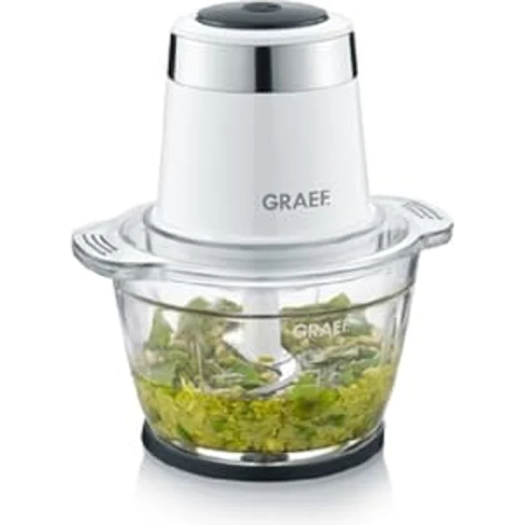 Graef CH501EU Zerkleinerer, Glas, 500W, Edelstahlmesser, weiß – Bild 4