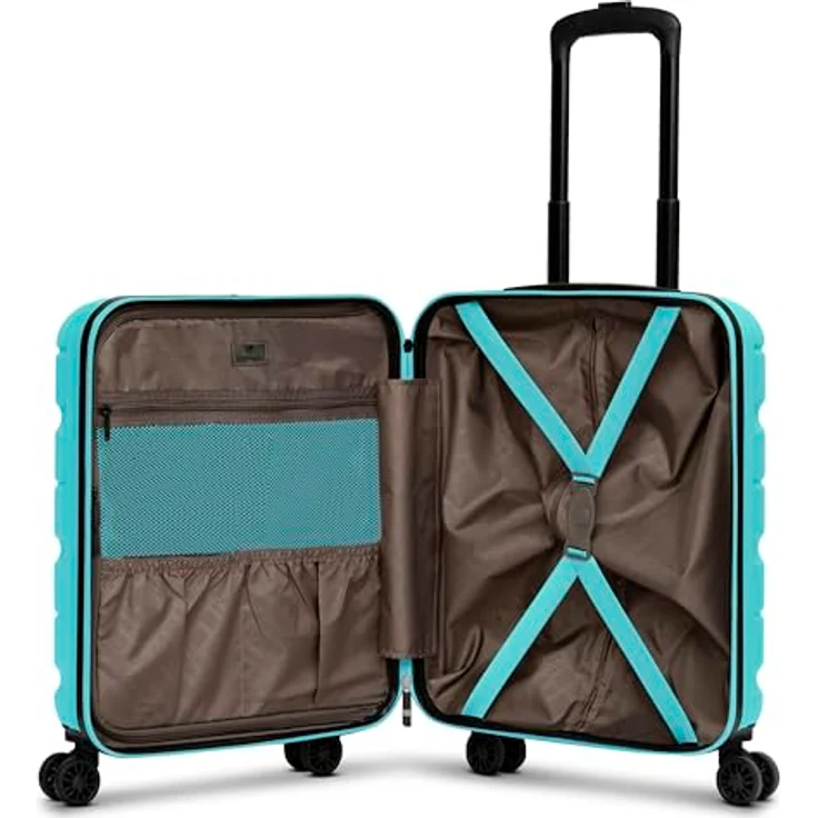 Franky Munich 4.0 Handgepäck Koffer | Hartschalen Trolley mit 4 Rollen, TSA-Zahlenschloss, Arretierbarer Griff, Kreuzpackgurt und Wäschefach | 40 cm x 20 cm x 53 cm - 2.6kg – Bild 3