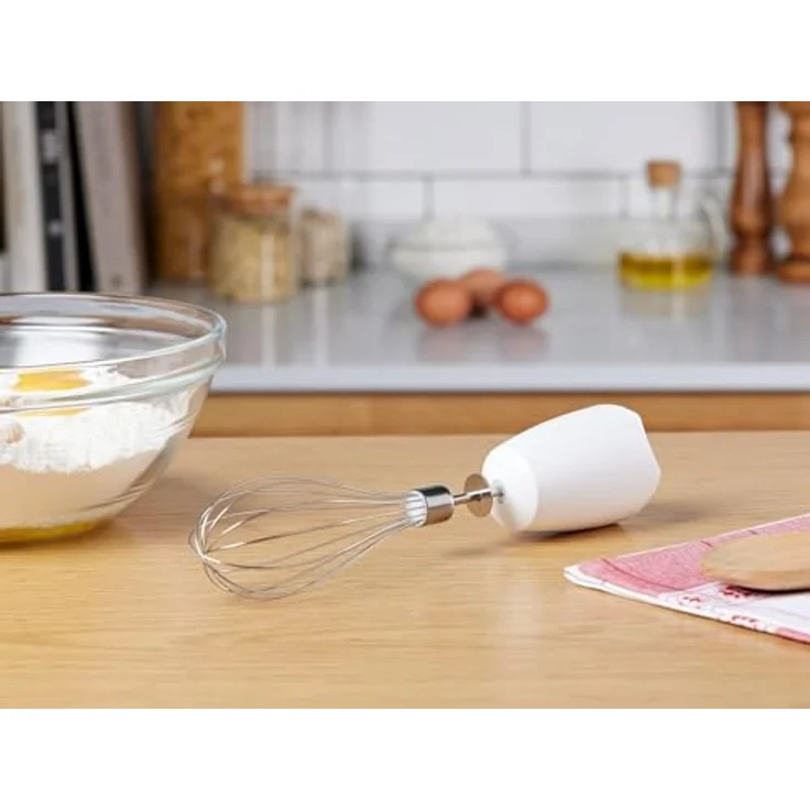 Braun Edelstahl Schneebesen Aufsatz MQ 10 - Stabmixer Zubehör kompatibel mit Braun MultiQuick 3 - 7 mit EasyClick System, weiß – Bild 5