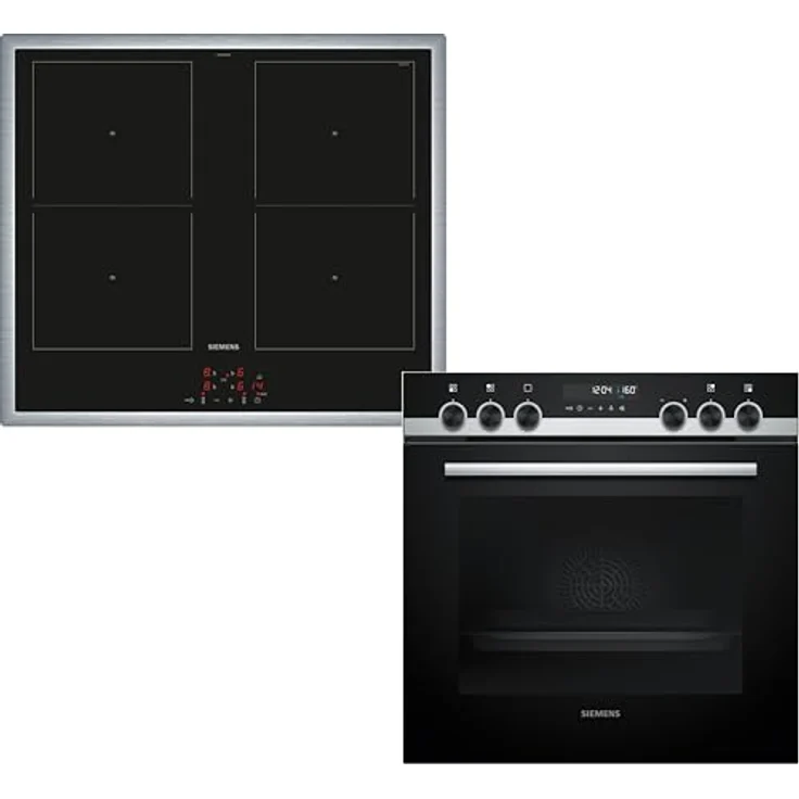 Siemens PQ521DB2ZM, iQ500 Einbau-Herd-Set mit HE578BBS4 Herd und EM645CQB6E Induktionskochfeld, 60 cm, Pyrolyse Selbstreinigung und Backautomatik, Edelstahlrahmen – Bild 1