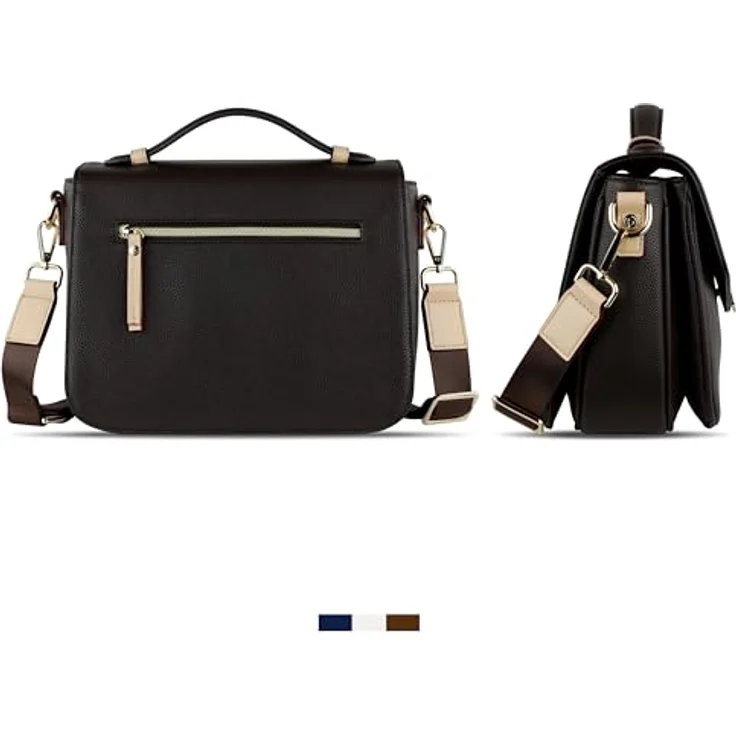 Bugatti Ella Classic Bag, Crossbody Bag aus Kunstleder, braun, 25 x 11 x 20 cm – Bild 3