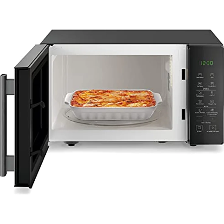 Bauknecht MW 253 SM Kombi-Mikrowelle mit Grill, 900 Watt, 25 Liter Garraum, Standgerät, Joghurt-Funktion, Schmelzfunktion, Warmhalte-Funktion , Schwarz-Silber – Bild 3