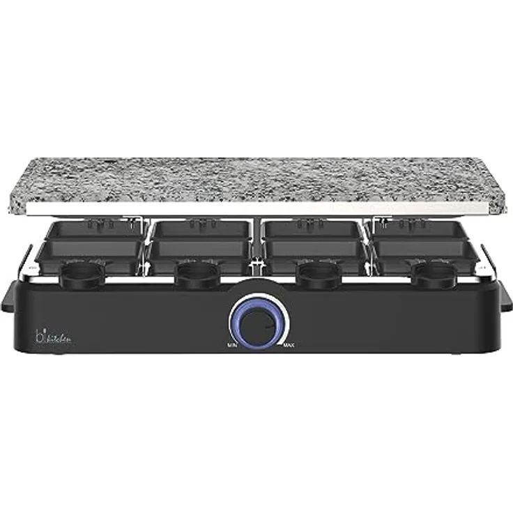 bikitchen grill 900 Raclette mit Natursteingrill, Pfännchen, 8 Personen, 1400 Watt