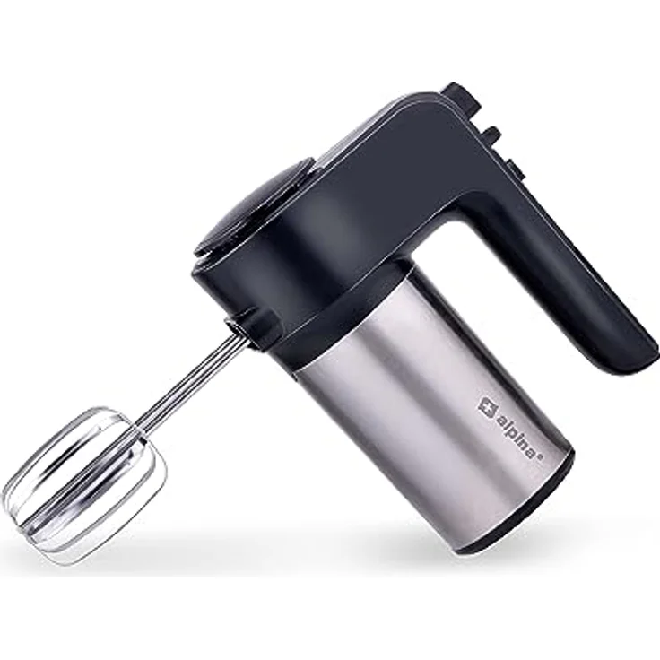 alpina Handmixer 400W, 230V, mit ergonomischem Design, Schwarz/Silber, vielseitige Geschwindigkeitseinstellungen und hochwertige Aufsätze – Bild 4