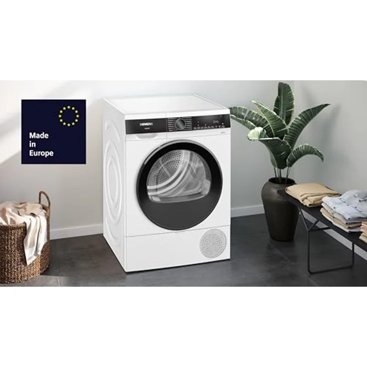 Siemens WQ33G2D41 iQ500, Wärmepumpentrockner 9 kg mit AutoDry, speedPack, Knitterschutz, LED-Display, Weiß – Bild 2