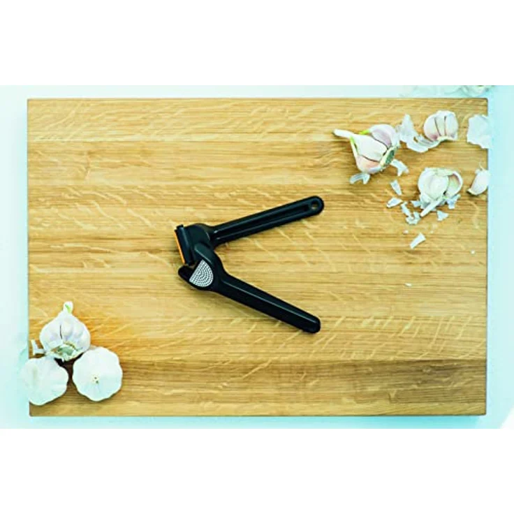 Fiskars Knoblauchpresse mit ausklappbarem Gittereinsatz und Schaber, Länge: 16 cm, Kunststoff-Metall, Functional Form, Schwarz, 1028361 – Bild 5
