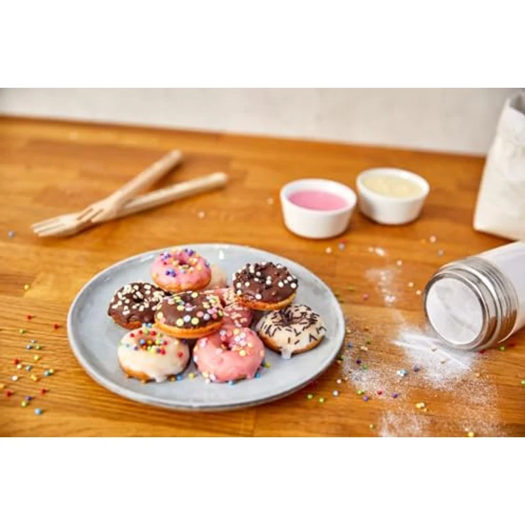 Cloer Küchenmaschine 6121, Donut Maker in elegantem Weiß-Schwarz – Bild 8