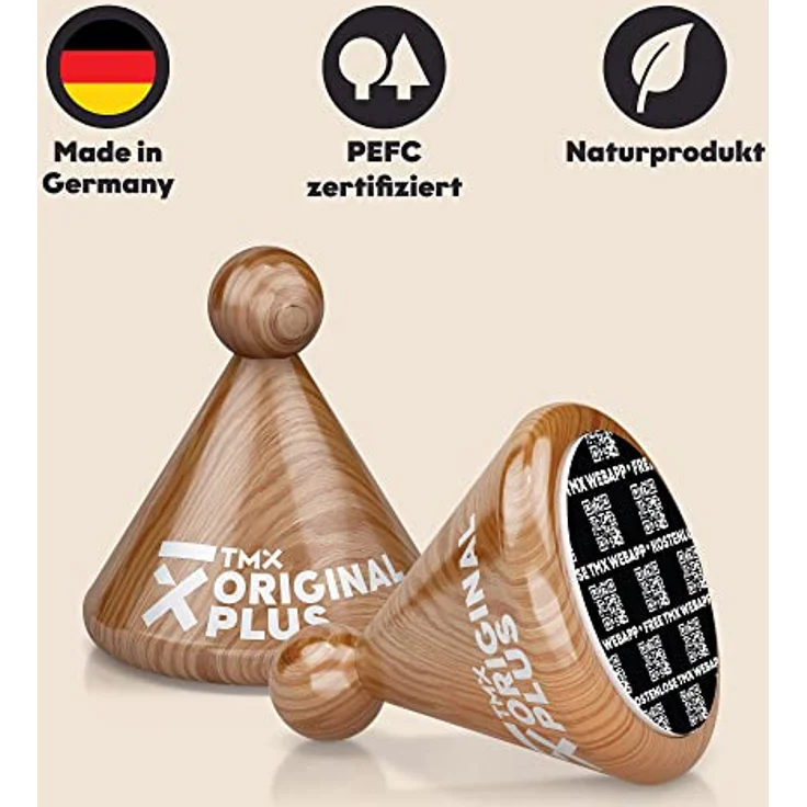 TMX® TRIGGER ORIGINAL PLUS – Triggerpunkt Drücker für muskuläre Schmerzen | Made in Germany | Akupressur-Massage für die Eigenbehandlung von Verspannungen | Echtholz Buche - Natur – Bild 2