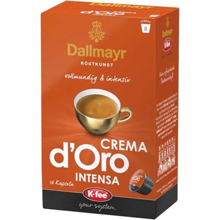 K-Fee Dallmayr Crema dOro Intensa, Kaffee, Lungo, Röstkaffee, Arabica Kaffee, Kaffeekapseln, 16 Kapseln, 700807 – Bild 3