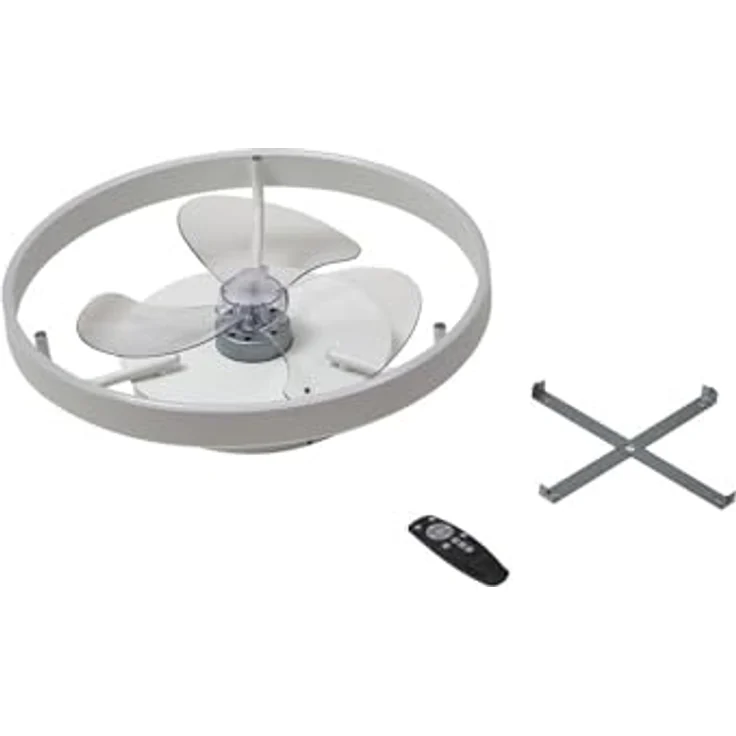 Lindby Momitu, Deckenventilator mit dimmbarer LED-Lampe, Fernbedienung, Aluminium, Ø 50 cm, weiß, für Wohnzimmer & Esszimmer – Bild 8