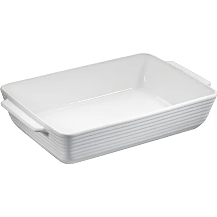 KÜCHENPROFI Gratinform rechteckig 40 cm, 4.6 Liter, feuerfestes Hartporzellan, weiß, hitzebeständig bis 280 °C – Bild 1