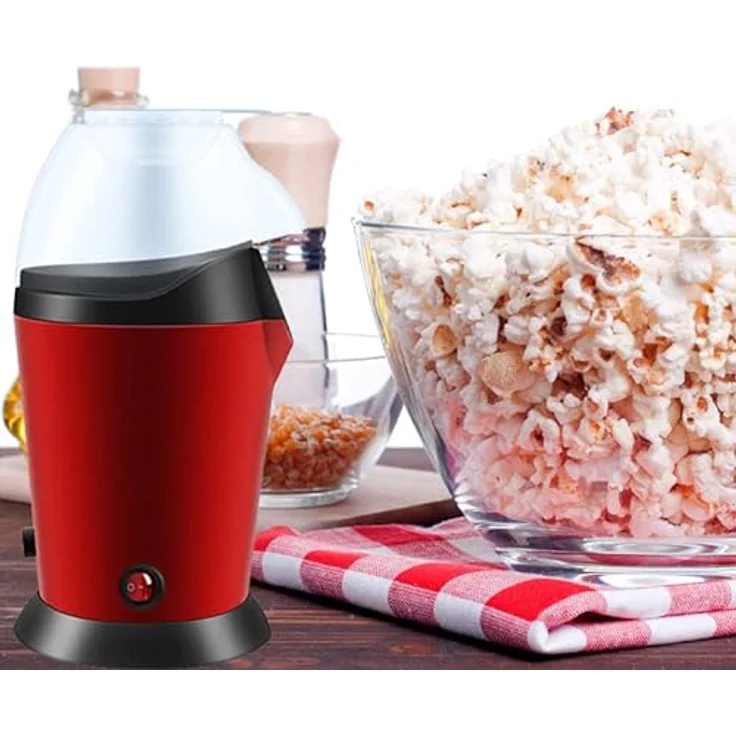 Retoo Popcornmaschine Ohne Fett und Öl 900 Watt, Heißluft Popcorn Maker, Küchen Coole Gadget für Pop Mais, Gesunder Snack, Fettfrei & Ölfrei Popcorn in Zuhause, Popkorn Maschine, Rot – Bild 4
