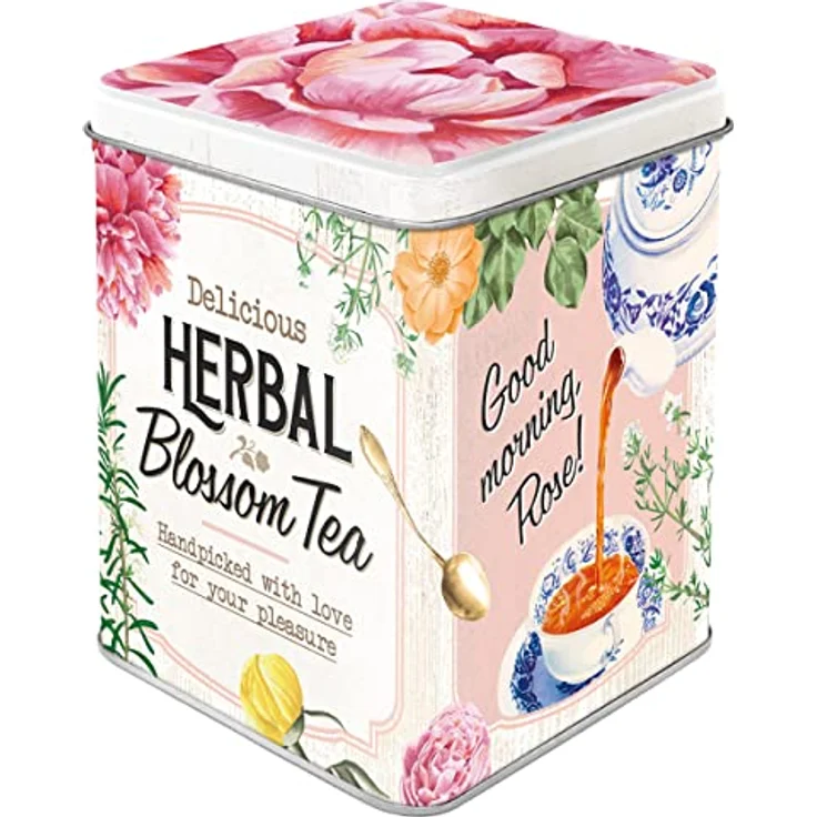 Nostalgic-Art Retro Teedose, Herbal Blossom Tea – Geschenk-Idee für die Küche, Aufbewahrung für losen Tee und Teebeutel, Vintage Design, 100 g – Bild 1