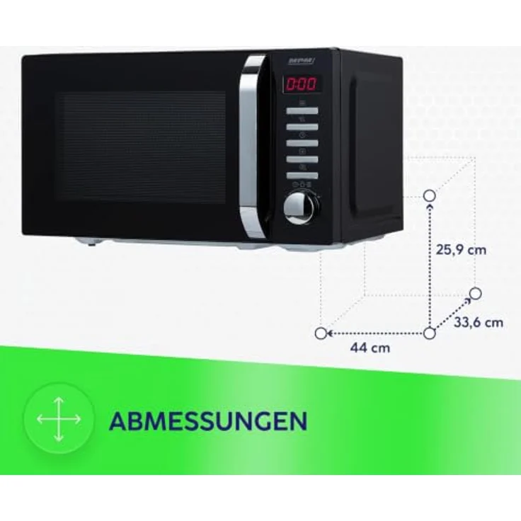MPM 20-KMT-05 freistehende Mikrowelle, 20l, schwarz, 700 W, mit 8 Automatikprogrammen und digitalen Bedienfeld – Bild 2