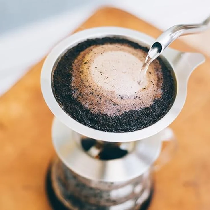 Hario V60 Porzellan Kaffeefilter, doppelter Mesh-Filter aus Edelstahl für perfekten Kaffeegenuss, Silber – Bild 7