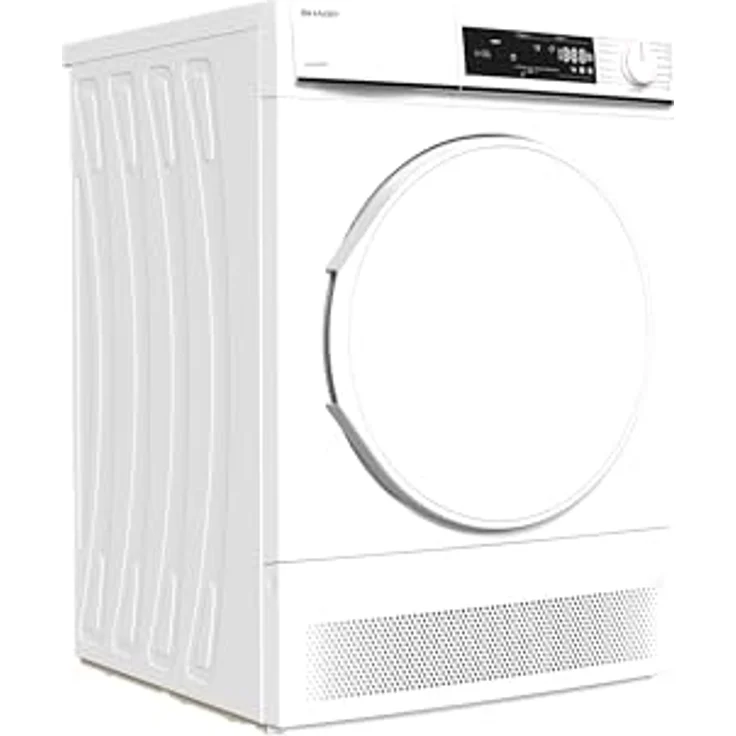 Sharp KD-NCA8S7PW91-DE Kondenstrockner Frontlader, 8 kg, 15 Trockenprogramme inkl. 12-Minuten-Schnelltrocken, Schontrommel, LED-Innenbeleuchtung, Kindersicherung, Weiß – Bild 2