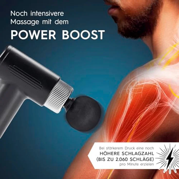 VITALmaxx Massagegerät Mini-Gun, Massagepistole 5-tlg., kraftvolle Muskelmassage mit 2060 Schlägen pro Minute – Bild 5